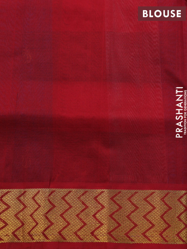 Silk cotton saree multi colour and red with paalum pazhamum checked pattern & zari buttas and zari woven border - {{ collection.title }} by Prashanti Sarees