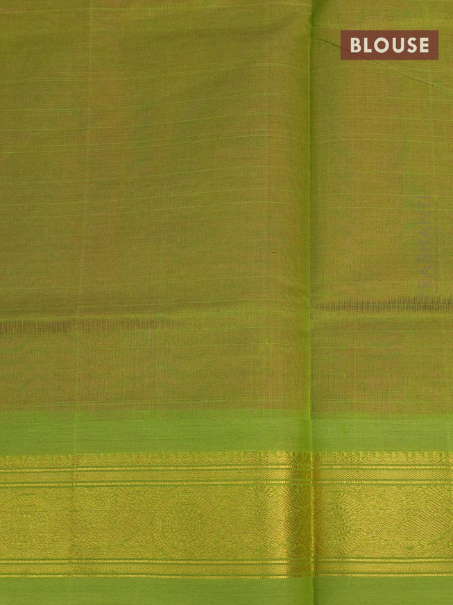 Silk cotton saree pink and light green with plain body and zari woven border - {{ collection.title }} by Prashanti Sarees
