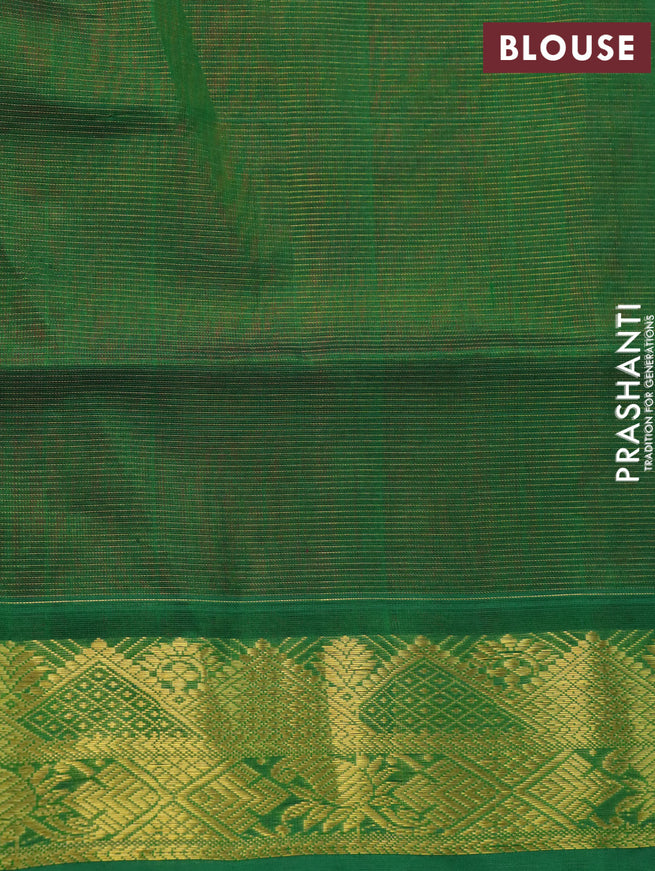 Silk cotton saree red and green with allover vairaosi pattern and zari woven border - {{ collection.title }} by Prashanti Sarees