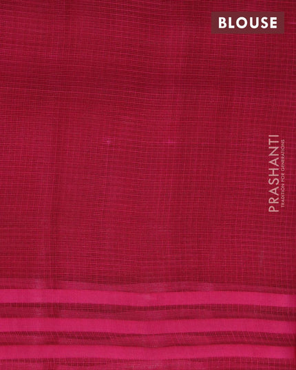 Silk kota saree dark pink with allover kalamkari prints and simple border - {{ collection.title }} by Prashanti Sarees