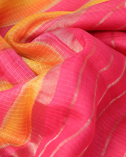 Silk kota saree yellow and multi colour with geometric prints and zari woven piping border - {{ collection.title }} by Prashanti Sarees