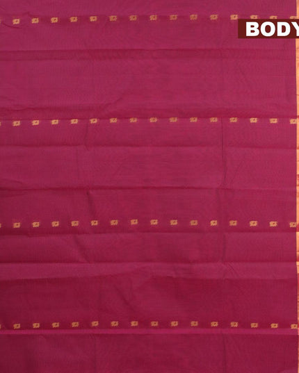 Venkatagiri cotton saree magenta pink with zari woven buttas and zari woven border without blouse - {{ collection.title }} by Prashanti Sarees