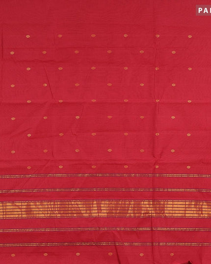 Venkatagiri cotton saree maroon with zari woven buttas and zari woven border without blouse - {{ collection.title }} by Prashanti Sarees