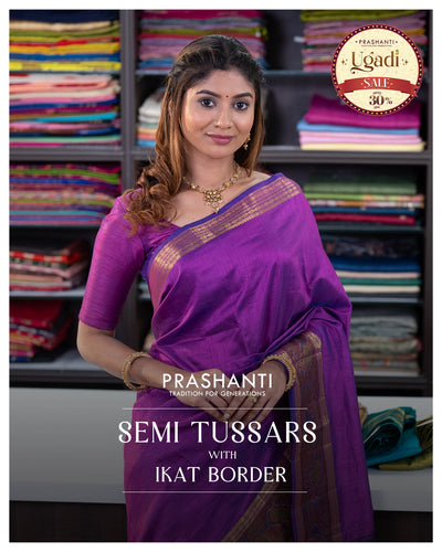 Semi Tussar Ikat Prints