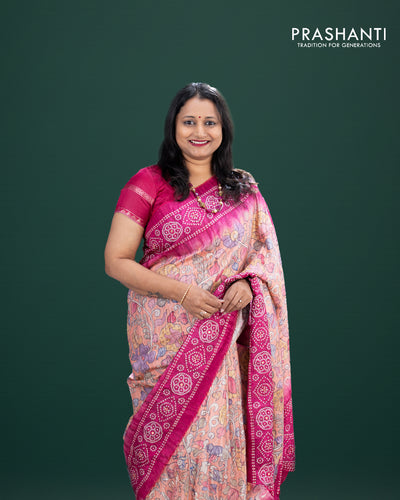 Matka Tussars with Kalamkari Prints