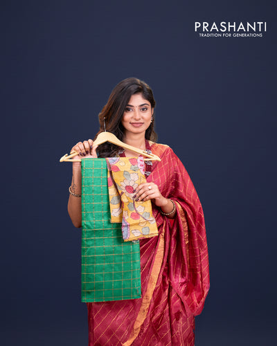 Tussar Silk with zari checks