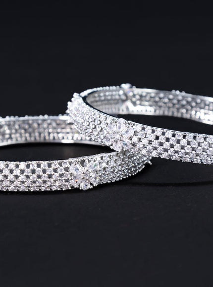 Zircon bangles floral design with cz stones - {{ collection.title }} by Prashanti Sarees