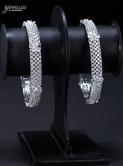 Zircon bangles floral design with cz stones - {{ collection.title }} by Prashanti Sarees