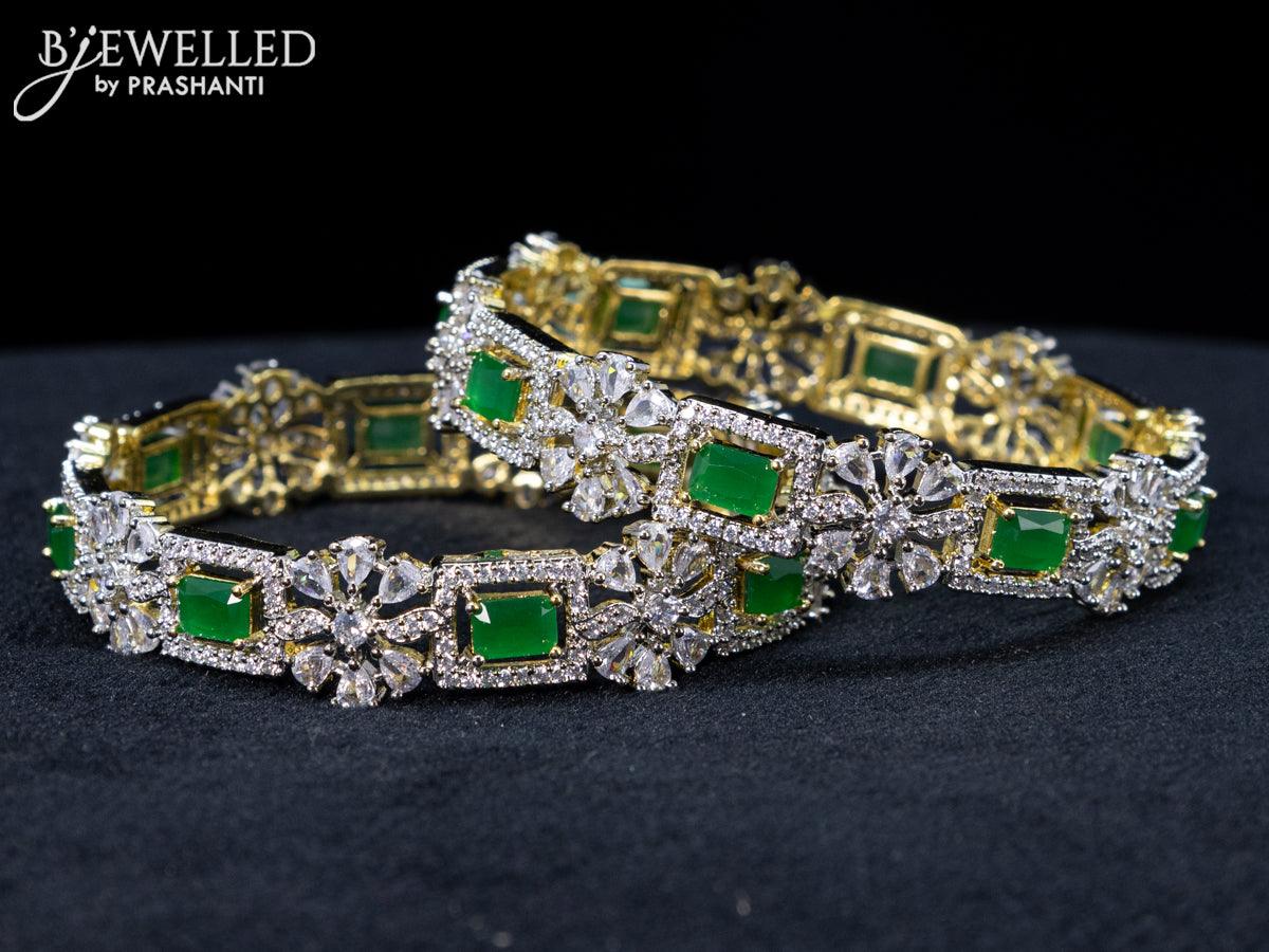 925 sterling silver handmade gorgeous green Cubic zircon bangle bracelet,  best gifting jewelry girls women's bangles ba150 | TRIBAL ORNAMENTS
