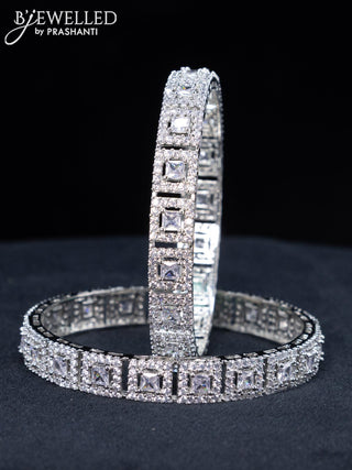 Zircon bangles with cz stones