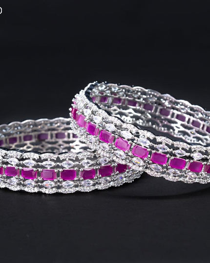 Zircon bangles with ruby and cz stones - {{ collection.title }} by Prashanti Sarees