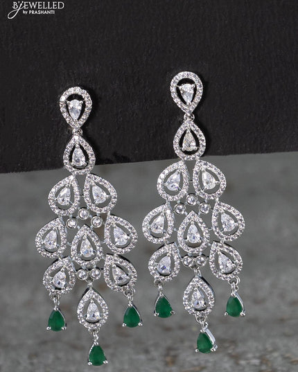Zircon choker with emerald and cz stones - {{ collection.title }} by Prashanti Sarees