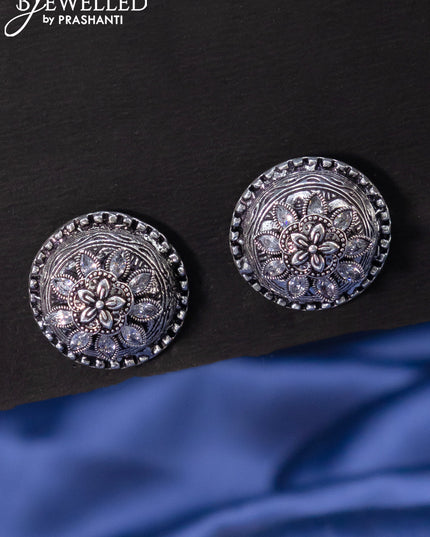 Oxidised earrings with cz stones