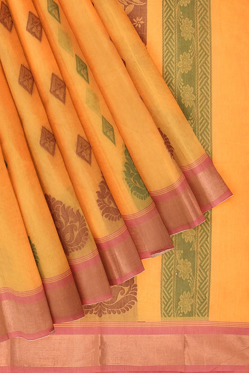 Coimbatore Cotton Butta Saree  - Yellow