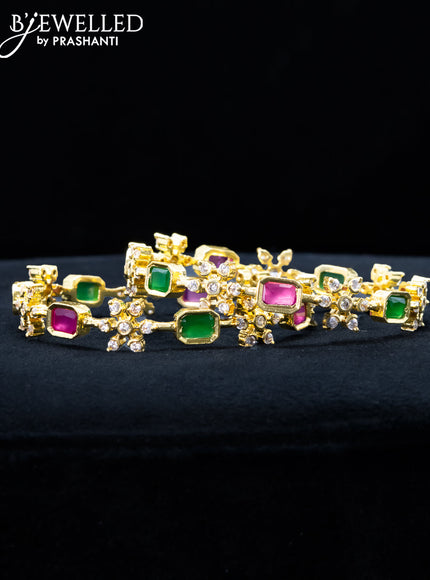 Antique bangle with kemp and cz stones