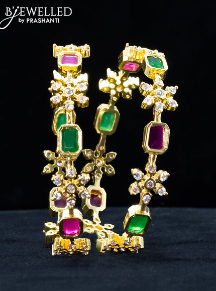 Antique bangle with kemp and cz stones