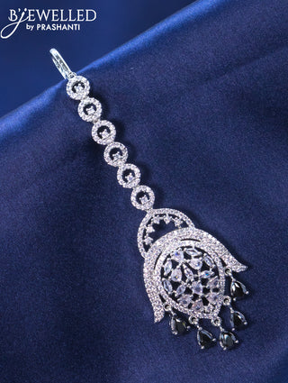 Zircon maang tikka with black and cz stone