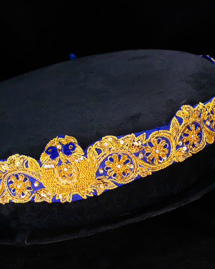 Hip belt blue with zardosi & sequins work