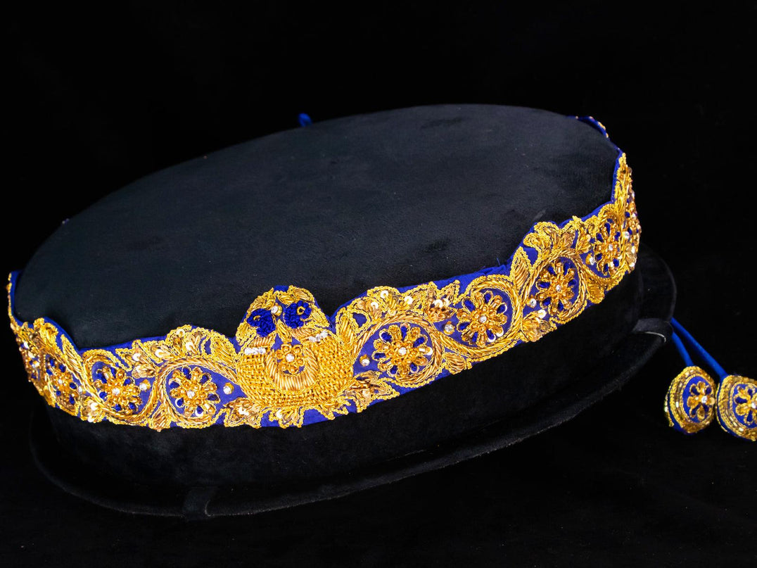 Hip belt blue with zardosi & sequins work