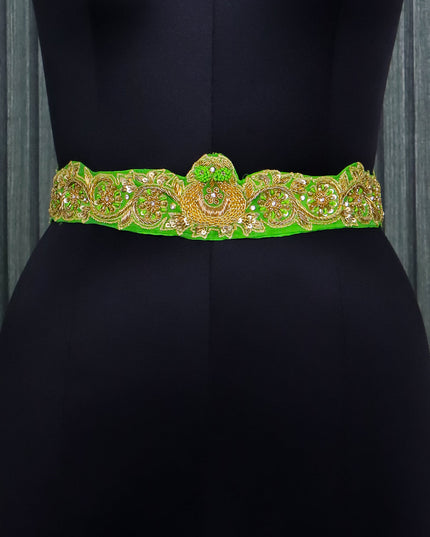 Hip belt light green with zardosi & sequins work