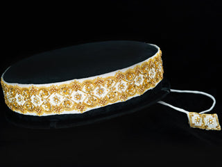 Hip belt off white with stones & sequins work