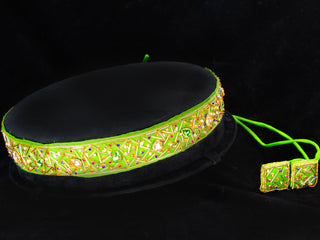 Hip belt light green with pipe & stones work
