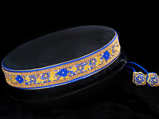 Hip belt blue with aari work ring knot & stone work