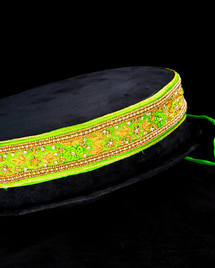 Hip belt light green with aari work ring knot & stone work