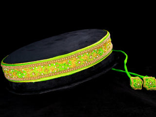 Hip belt light green with aari work ring knot & stone work