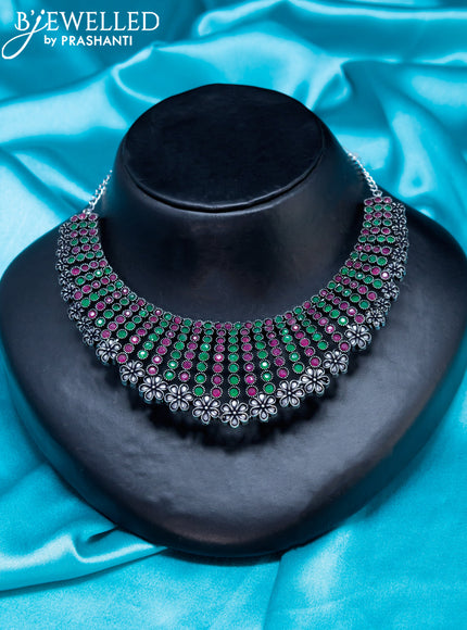 Oxidised Choker with kemp stone