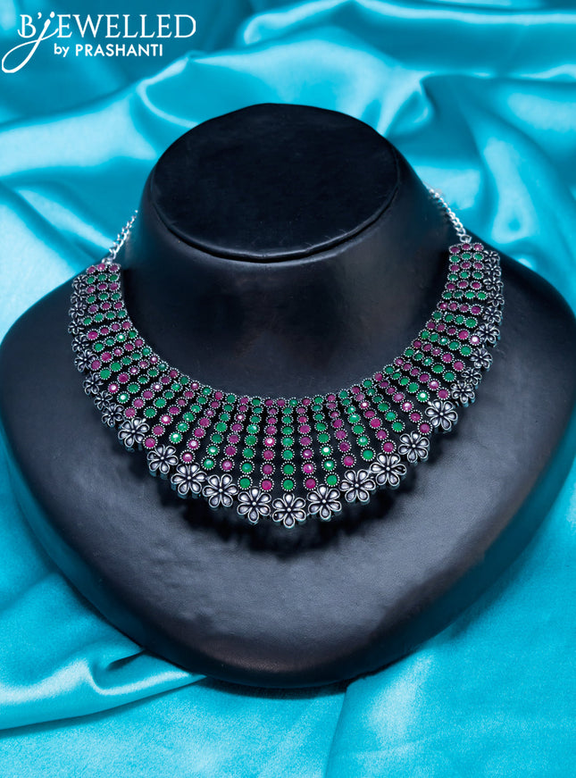 Oxidised Choker with kemp stone
