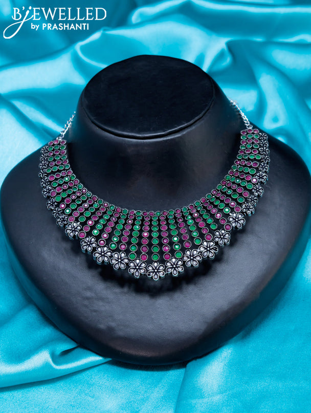 Oxidised Choker with kemp stone