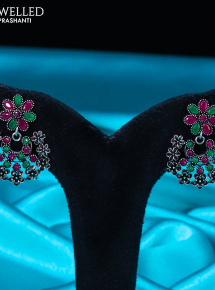 Oxidised Choker with kemp stone