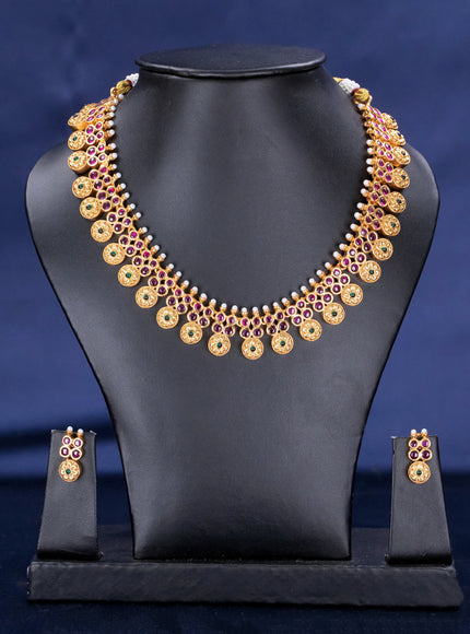 Antique necklace floral design with kemp stones