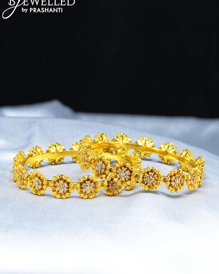 Antique bangles floral design with cz stone - {{ collection.title }} by Prashanti Sarees