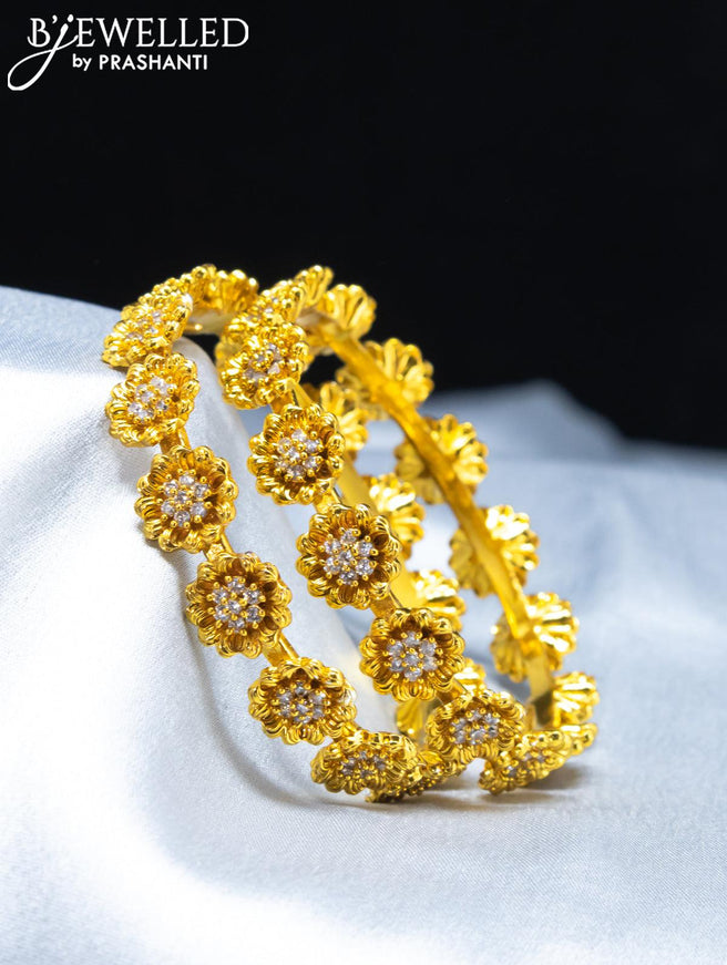 Antique bangles floral design with cz stone - {{ collection.title }} by Prashanti Sarees