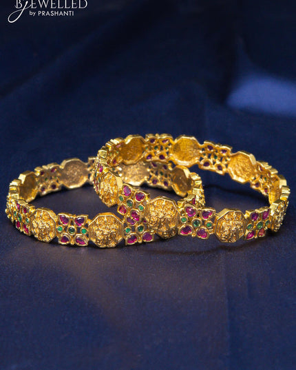 Antique bangles with ram darbar design and kemp stones - {{ collection.title }} by Prashanti Sarees