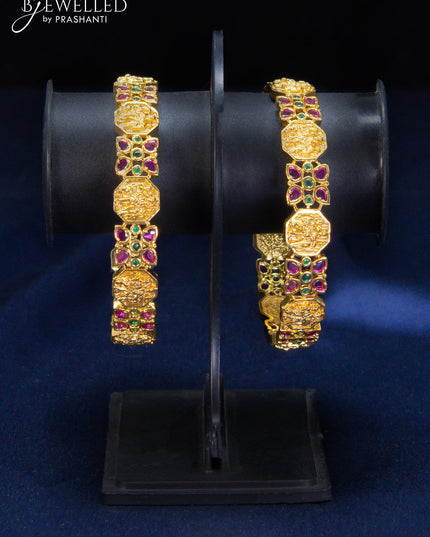 Antique bangles with ram darbar design and kemp stones - {{ collection.title }} by Prashanti Sarees