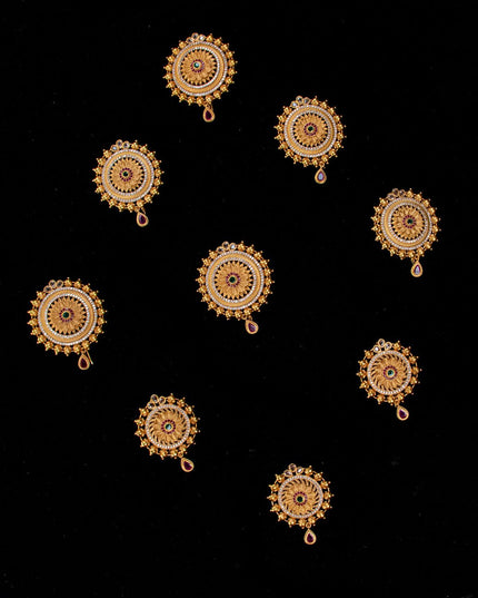 Antique jada billai floral design with kemp stones - {{ collection.title }} by Prashanti Sarees