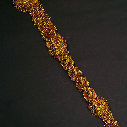 Antique lakshmi jada billai with kemp stone - {{ collection.title }} by Prashanti Sarees