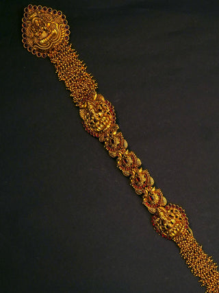 Antique lakshmi jada billai with kemp stone