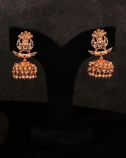 Antique lakshmi neckalce with golden beads - {{ collection.title }} by Prashanti Sarees