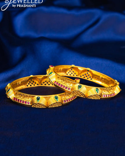 Antique screw type bangle with kemp stone - {{ collection.title }} by Prashanti Sarees