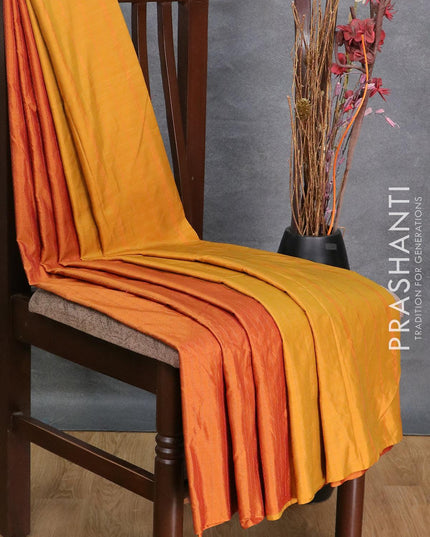 Arani semi silk saree dark mustard and mustard shade with allover zari weaves in borderless style - {{ collection.title }} by Prashanti Sarees