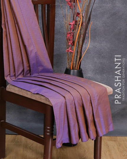 Arani semi silk saree dual shade of blue and blue with allover copper zari checked pattern and simple border - {{ collection.title }} by Prashanti Sarees