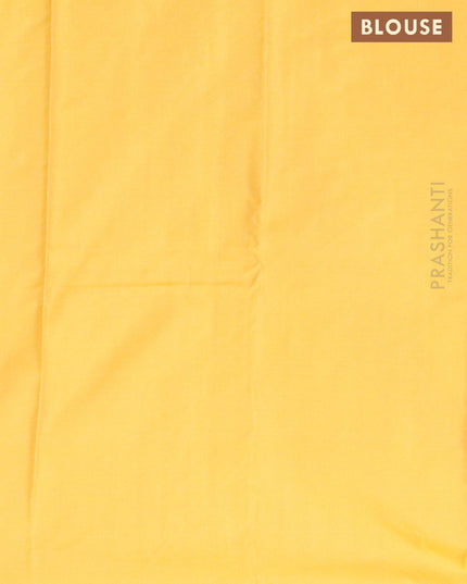 Arani semi silk saree dual shade of green and yellow with allover zari weaves in borderless style - {{ collection.title }} by Prashanti Sarees