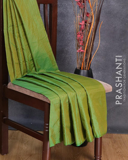 Arani semi silk saree dual shade of green with allover zari weaves in borderless style - {{ collection.title }} by Prashanti Sarees
