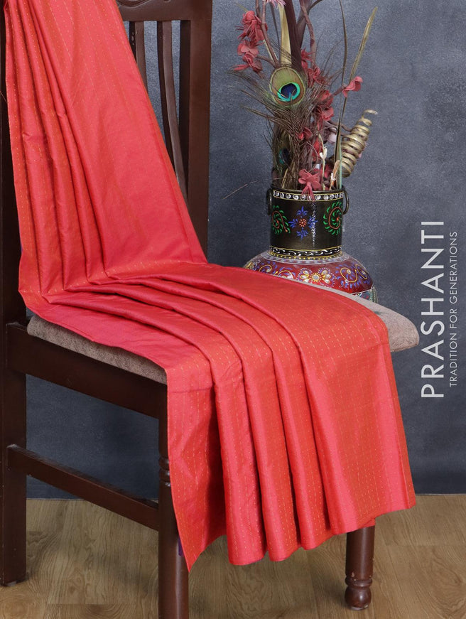 Arani semi silk saree dual shade of pink and purple with allover copper zari weaves in borderless style - {{ collection.title }} by Prashanti Sarees