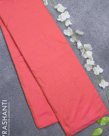Arani semi silk saree dual shade of pink with allover copper zari checked pattern and simple border - {{ collection.title }} by Prashanti Sarees