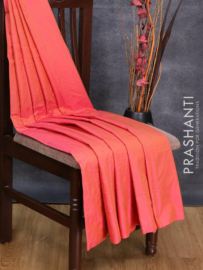 Arani semi silk saree dual shade of pink with allover copper zari checked pattern and simple border - {{ collection.title }} by Prashanti Sarees
